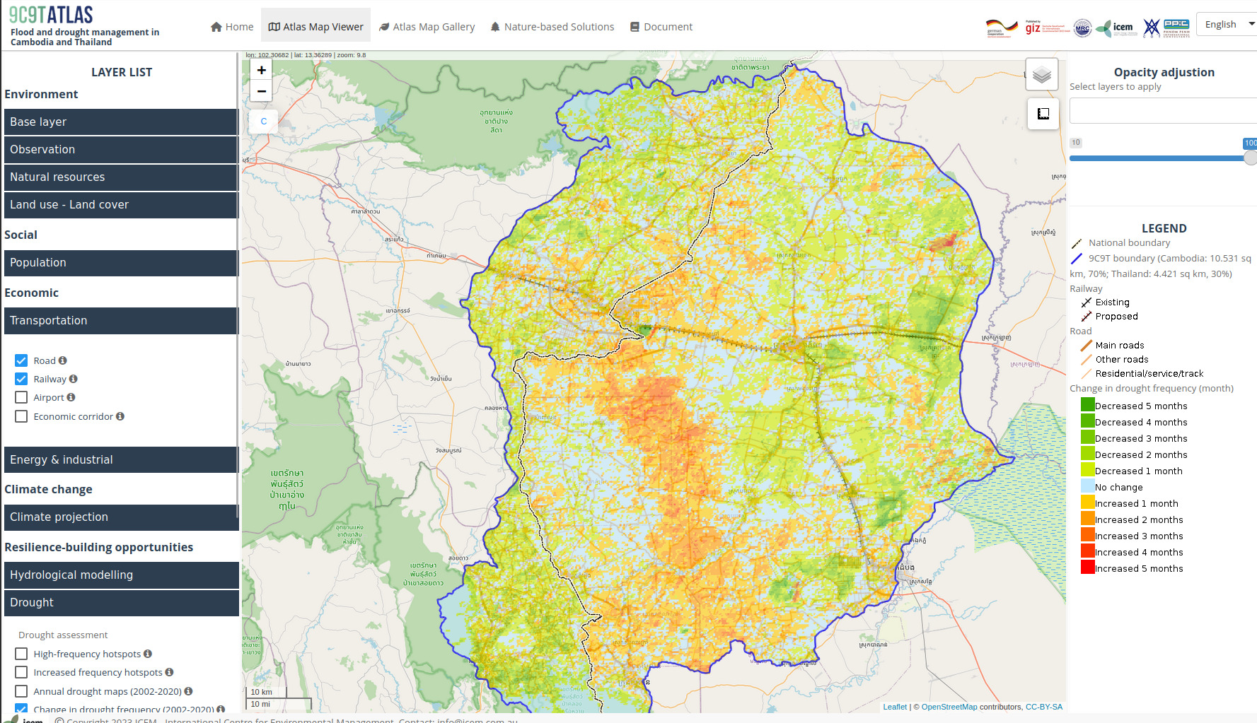 GIZ Design and customisation of the 9C9T Basin Atlas, Cambodia and Thailand
