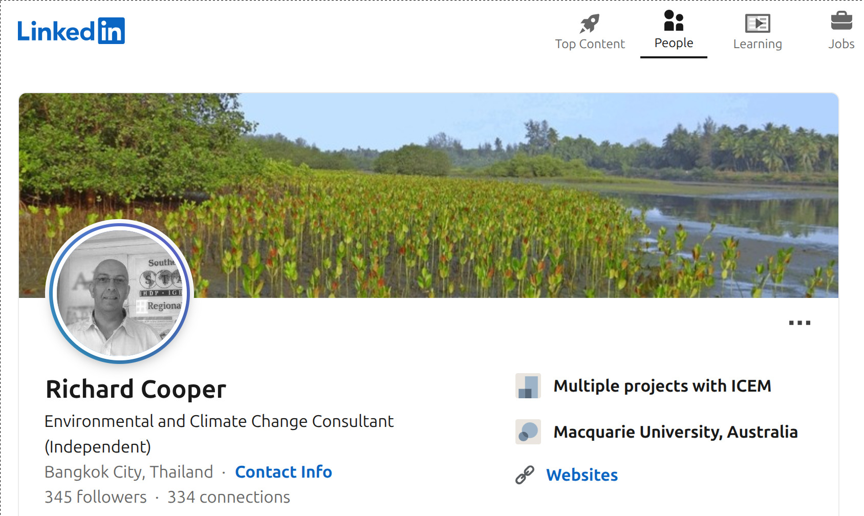 LinkedIn Profile, Richard T Cooper, Bangkok, Thailand